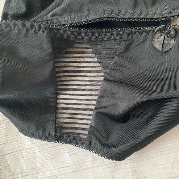 Lady Princess women 8 hi cut bikini satin brief w/semi sheer hips black - Picture 4 of 6